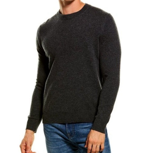 Qi 100% cashmere gorgeous stretchy dark greysweater from Saks